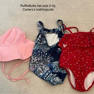 Ruffle Butts Pink Kids Sun Hat with Ties